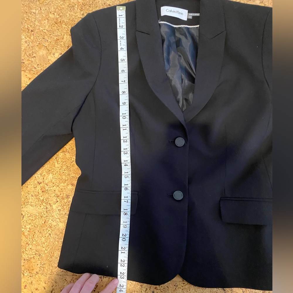 Calvin Klein classic fit blazer black office size 10 slight stretch professional - Picture 6 of 7